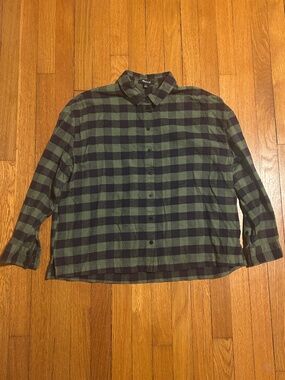 Madewell Black & Green Plaid Flannel Women’s M
